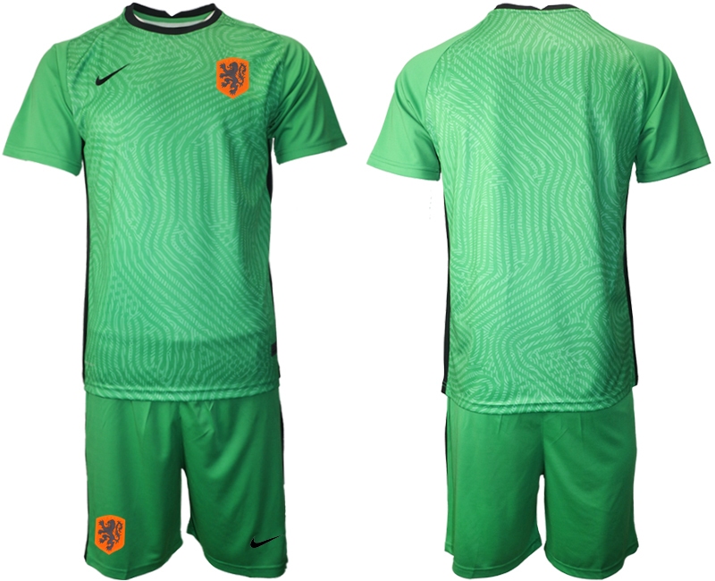 Men 2021 European Cup Netherlands green goalkeeper Soccer Jerseys